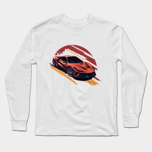 Ferrari F8 Tributo Vintage Car Long Sleeve T-Shirt